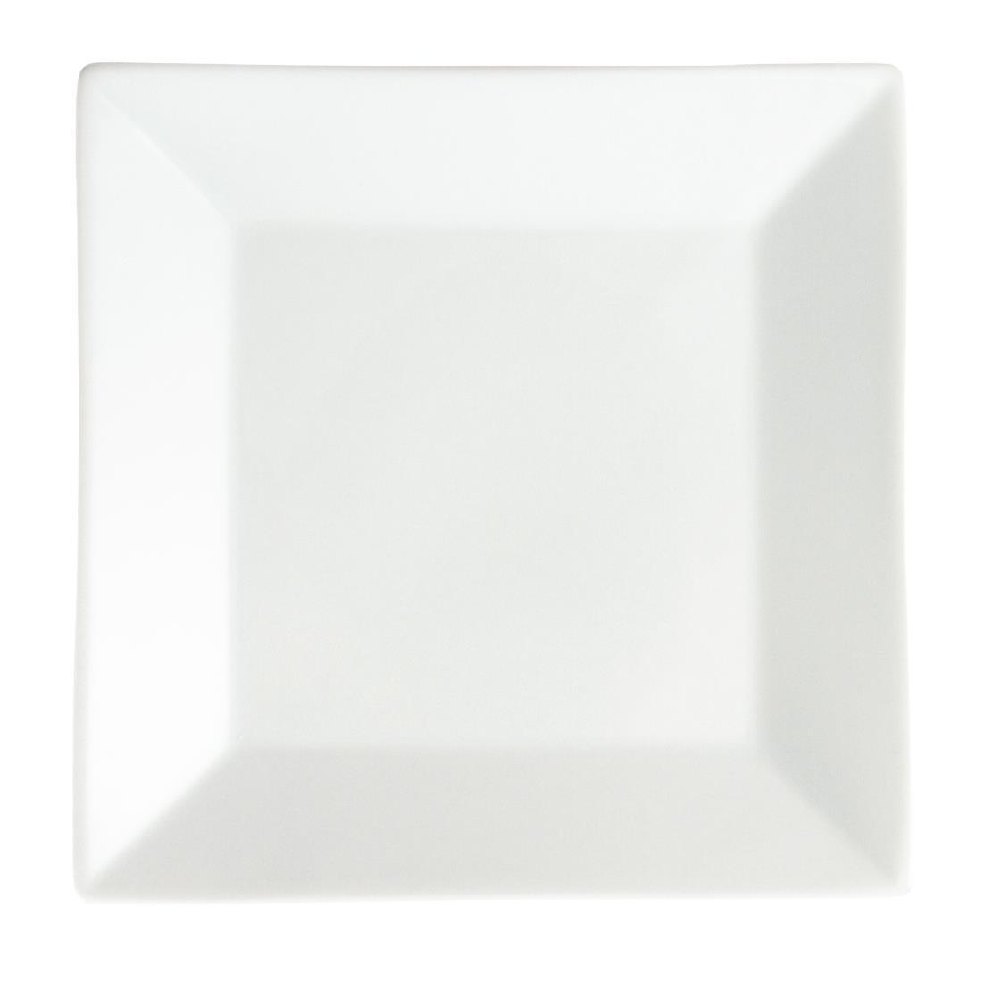 Olympia Whiteware Square Plates Wide Rim 250mm (Pack of 6) - C360  - 3