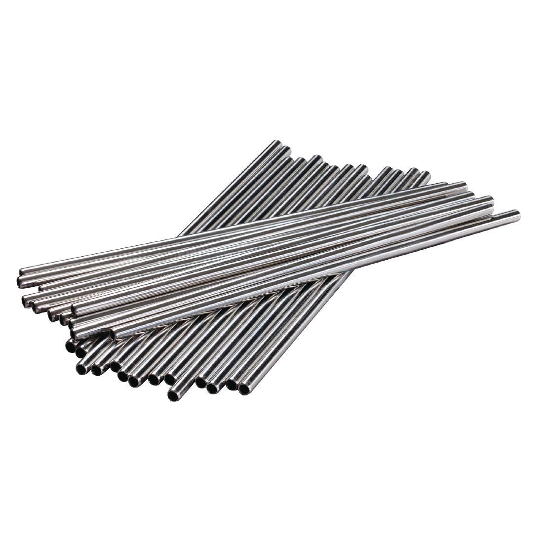 Stainless Steel Metal Straws 8.5" (Pack of 25) - CW490  - 2