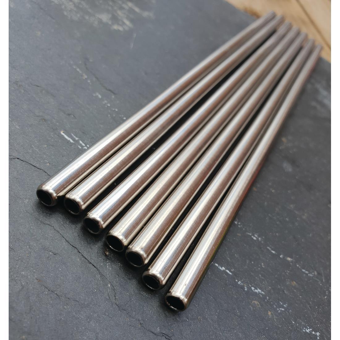 Stainless Steel Metal Straws 8.5" (Pack of 25) - CW490  - 3