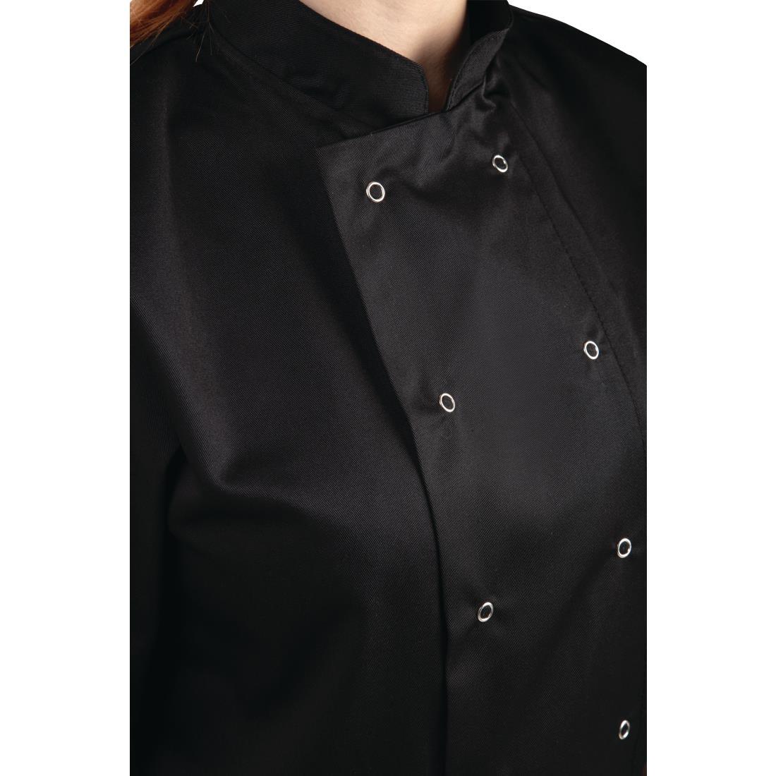 Whites Vegas Unisex Chefs Jacket Short Sleeve Black 4XL - A439-4XL  - 3