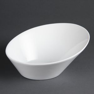 Olympia Whiteware Oval Sloping Bowls 222(W)x246(L)mm (Pack of 3) - CB078  - 1