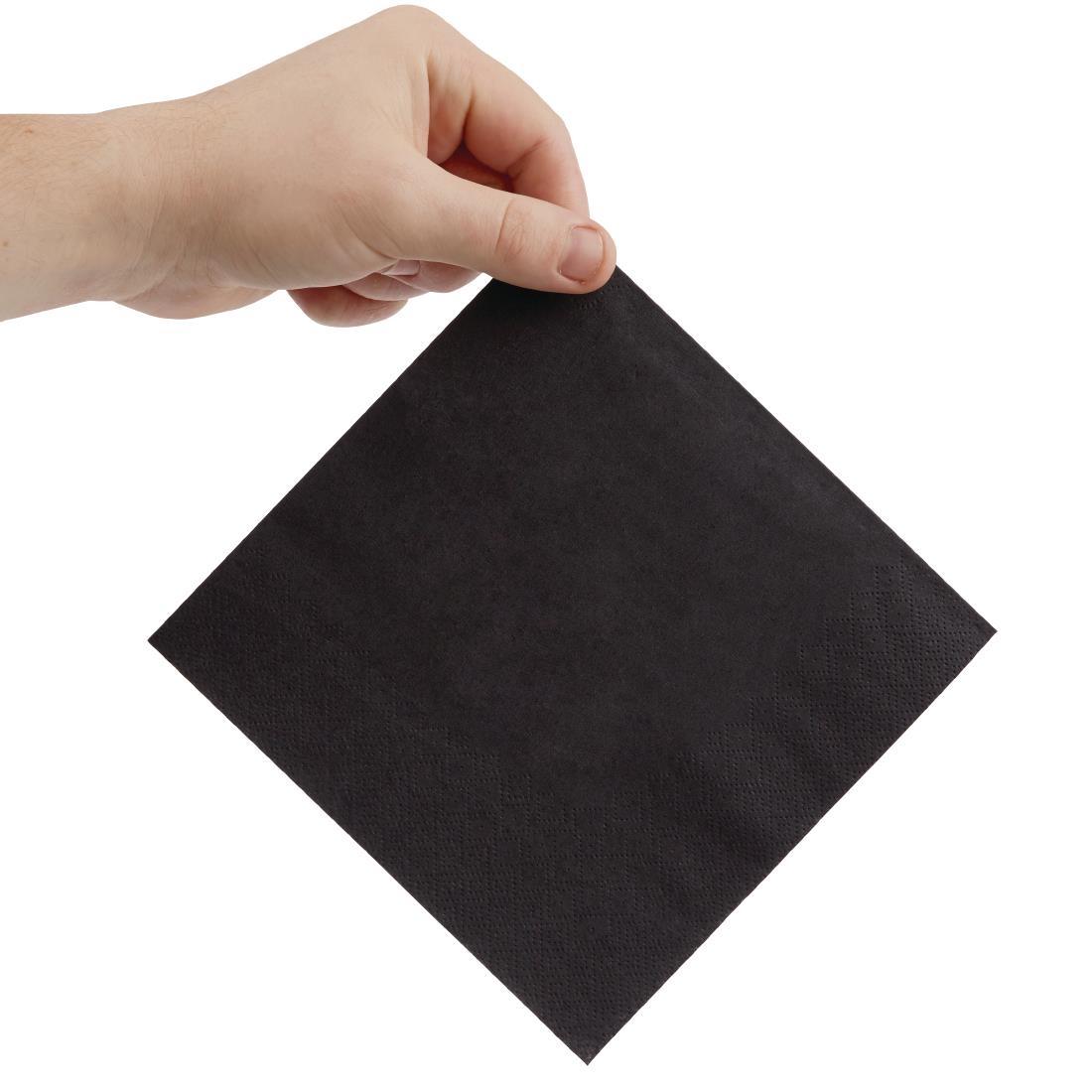 Fiesta Recyclable Lunch Napkin Black 33x33cm 2ply 1/4 Fold (Pack of 2000) - FE225  - 3