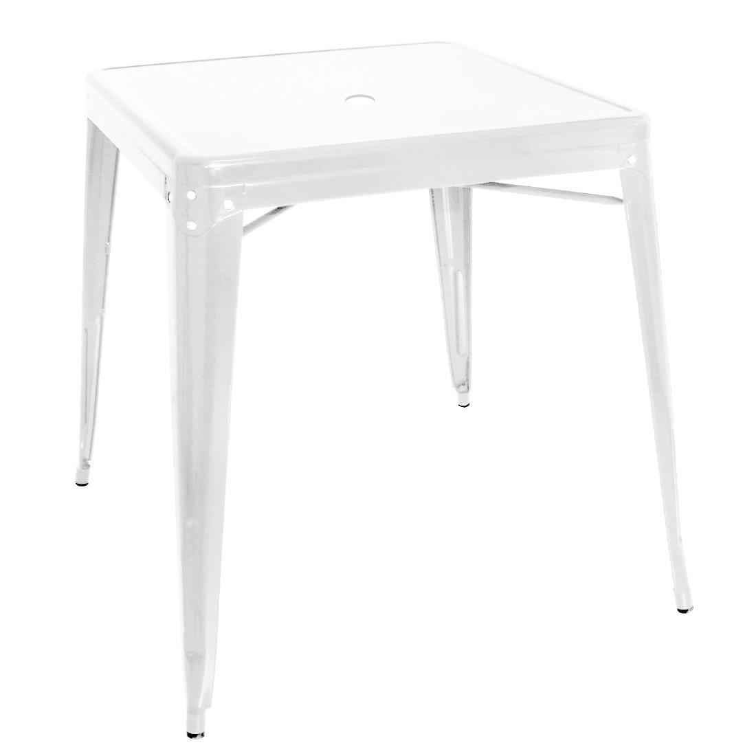 Bolero Bistro Square Steel Table White 668mm (Single) - GC869  - 1