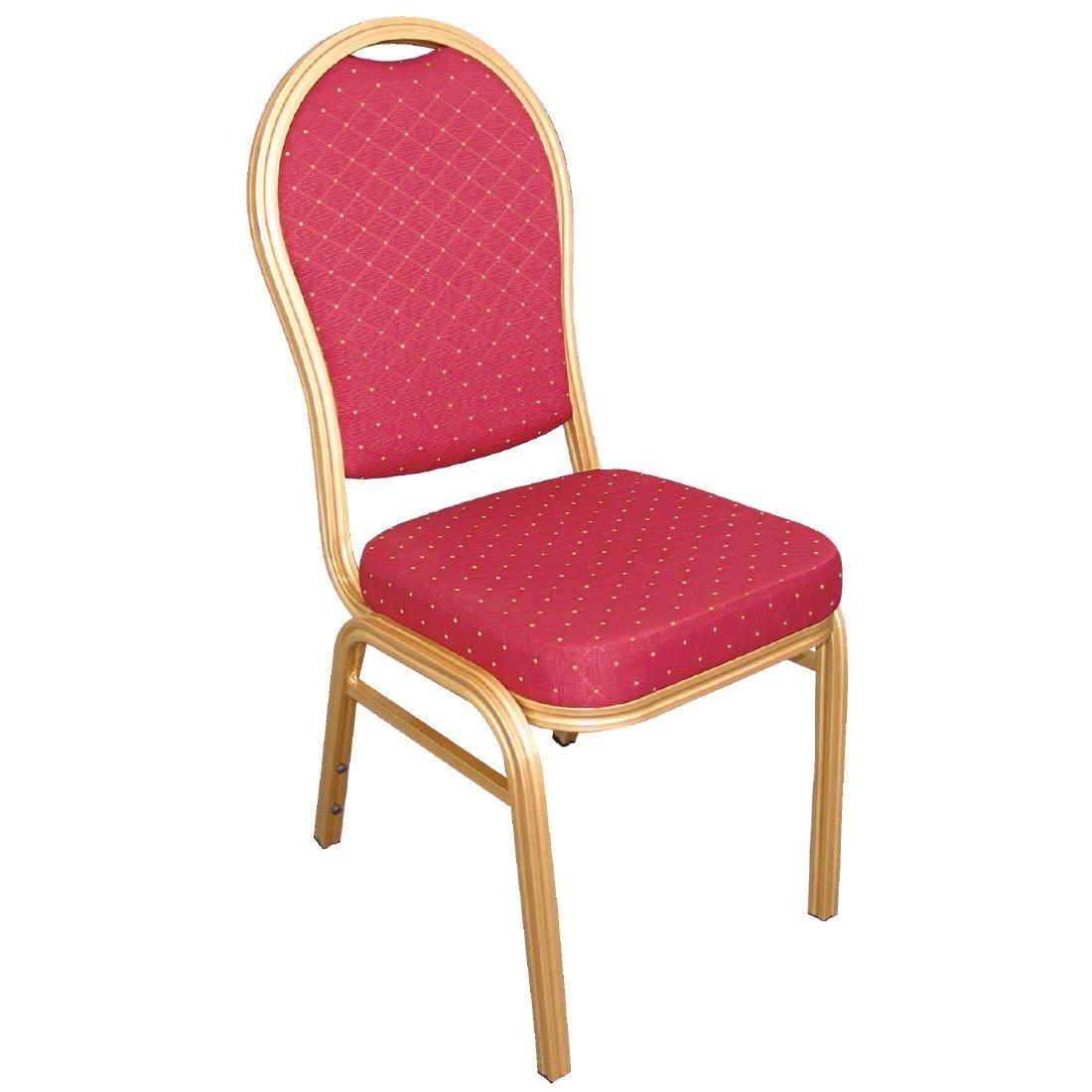 Bolero Arched Back Banquet Chairs Red & Gold (Pack of 4) - U525  - 1