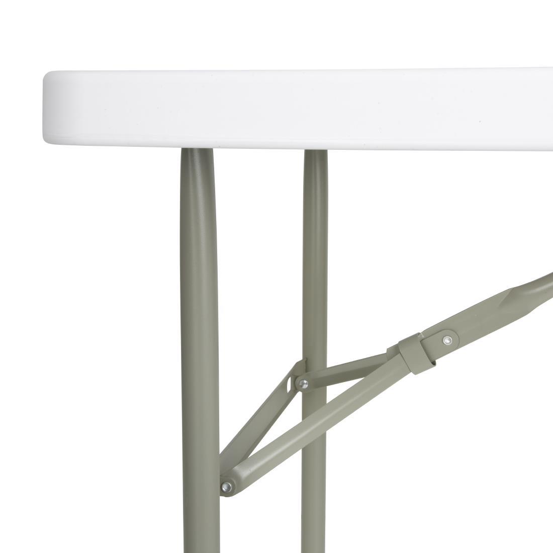 Bolero PE Rectangular Folding Table White 4ft (Single) - U543  - 4