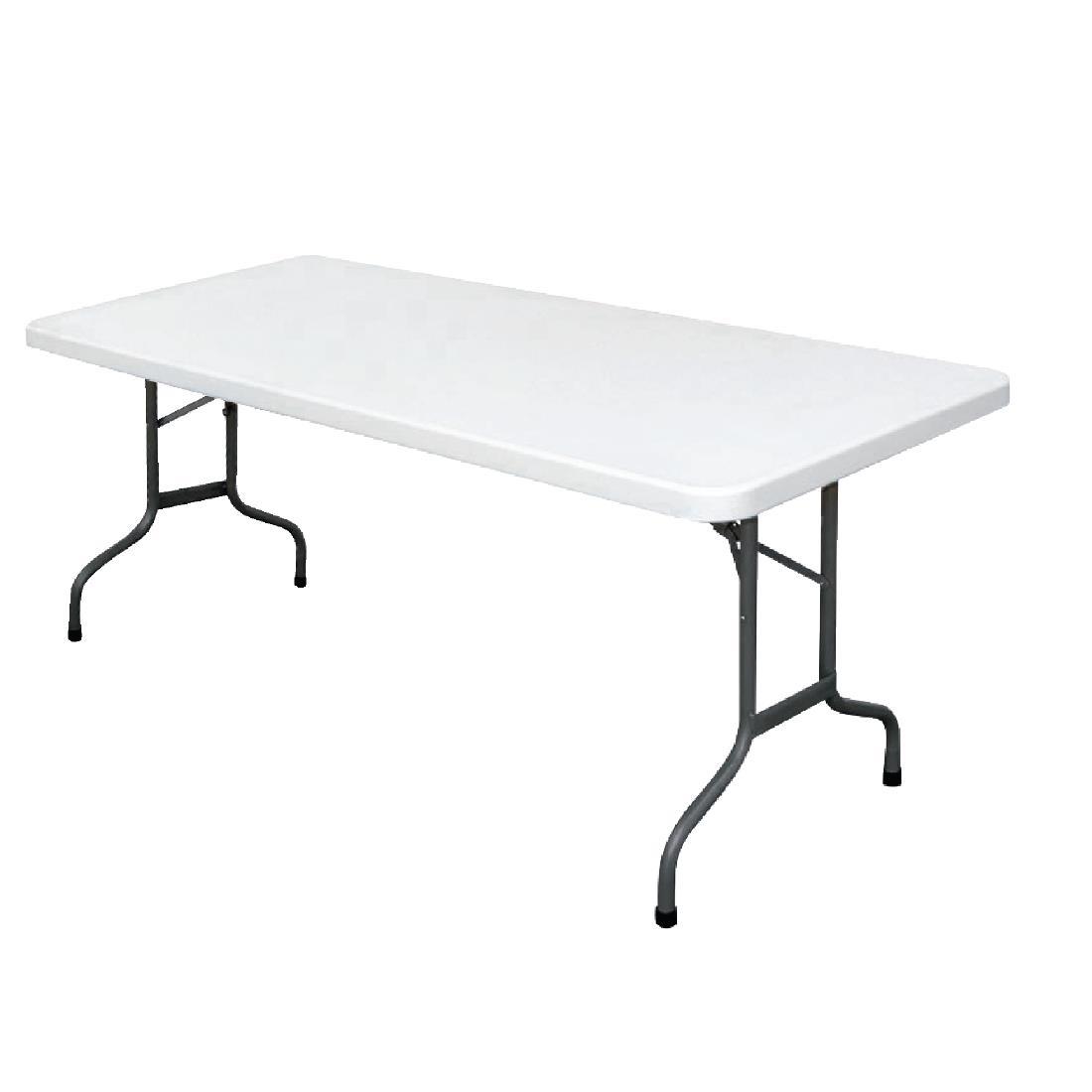 Bolero PE Rectangular Folding Table White 6ft (Single) - U579  - 1