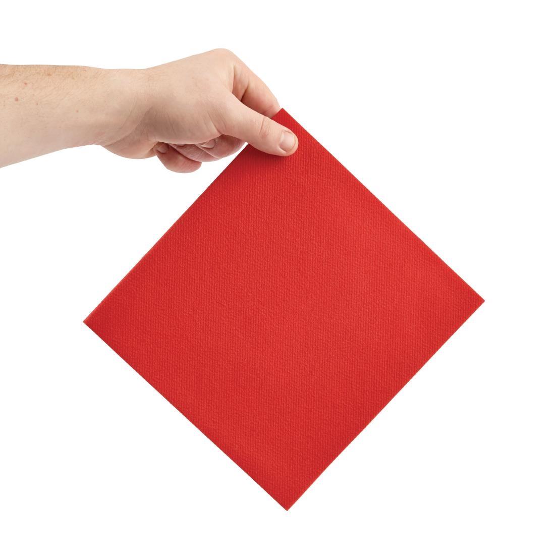 Fiesta Recyclable Premium Tablin Dinner Napkin Red 40x40cm Airlaid 1/4 Fold (Pack of 500) - FE267  - 3