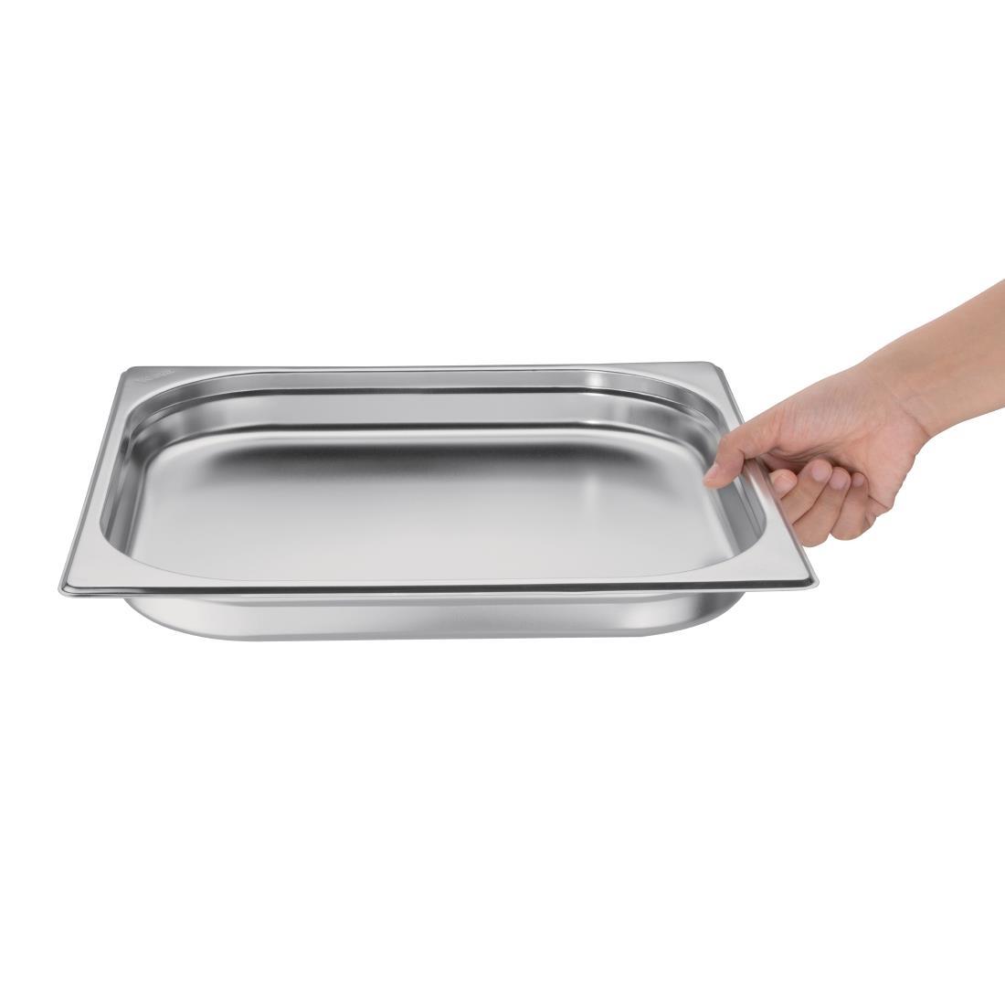 Vogue Stainless Steel Gastronorm 2/3 Pan 20mm - GM314  - 5
