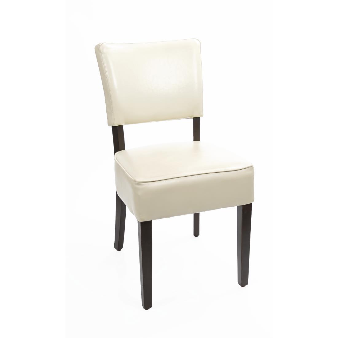 Bolero Chunky Faux Leather Chairs Cream (Pack of 2) - GF958  - 1