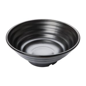 Olympia Kristallon Fusion Melamine Large Bowls Black 230mm (Pack of 4) - DR512  - 1