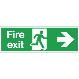 Fire Exit Sign Arrow Right - W302  - 1