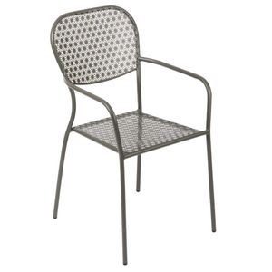 Bolero Grey Steel Patterned Bistro Armchairs (Pack of 4) - GG671  - 1