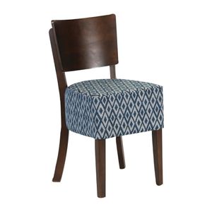 Asti Padded Dark Walnut Dining Chair with Black Diamond Deep Padded Seat and Back (Pack of 2) - FT421  - 1