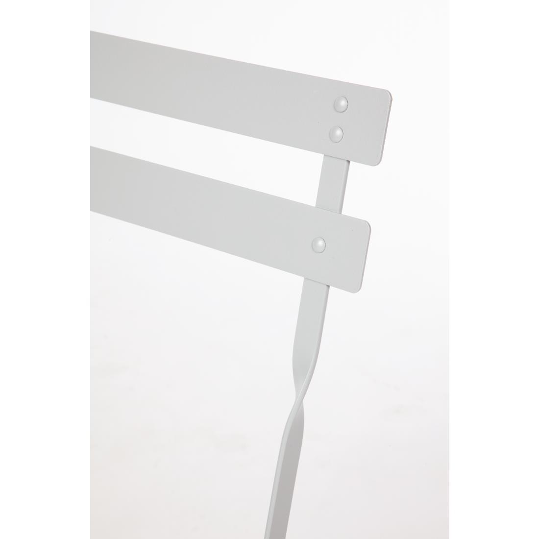 Bolero Steel Pavement StyleFolding Chairs Grey (Pack of 2) - GH551  - 4
