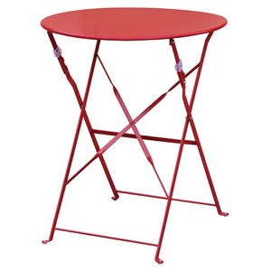 Bolero Pavement Style Round Steel Table Red 595mm - GH560  - 1