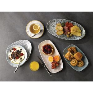 Churchill Breccia Oblong Chef Plate Agate Grey 189 x 355mm (Pack of 6) - DB144  - 9