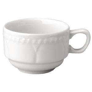 Churchill Buckingham White Stackable Continental Coffee Cups 179ml (Pack of 24) - M523  - 1