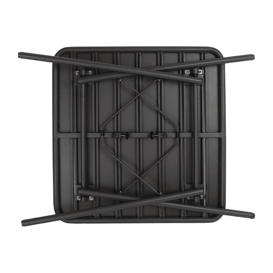Bolero Square Slatted Steel Table Black 700mm - CS731  - 5