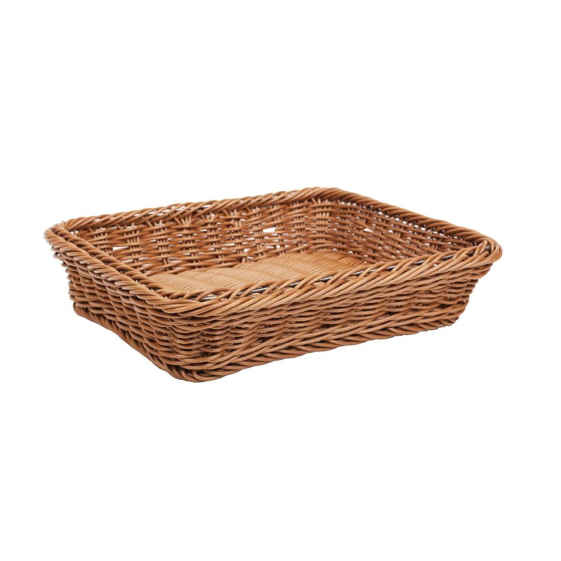 Polypropylene Brown Rattan Basket 1/2 GN - CF306  - 2