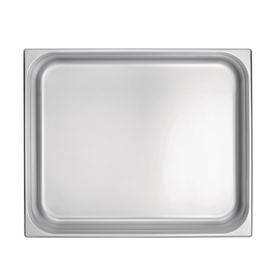 Vogue Stainless Steel 2/1 Gastronorm Pan 100mm - K804  - 4