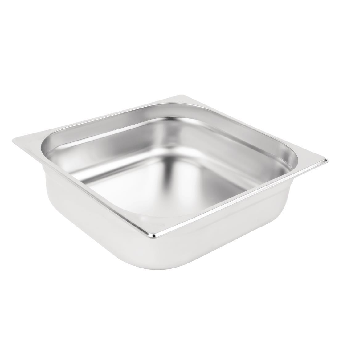 Vogue Stainless Steel 2/3 Gastronorm Pan 100mm - K812  - 1