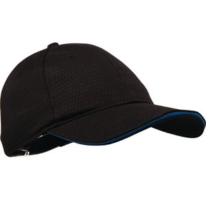 Chef Works Cool Vent Baseball Cap Black with Blue - B171  - 1