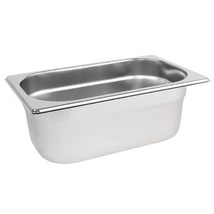 Vogue Stainless Steel 1/4 Gastronorm Pan 100mm - K819  - 1