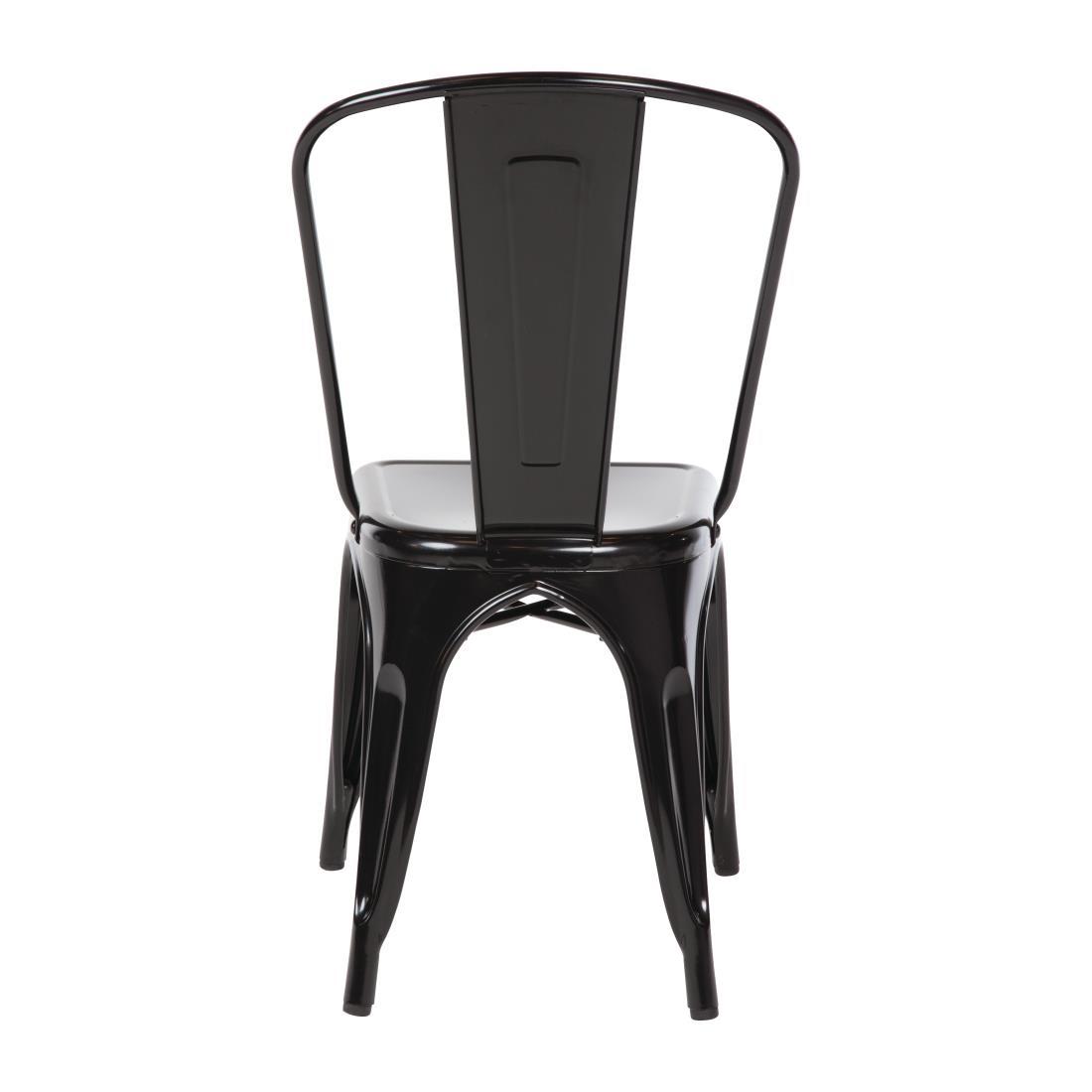 Bolero Bistro Steel Side Chairs Black (Pack of 4) - GL331  - 10