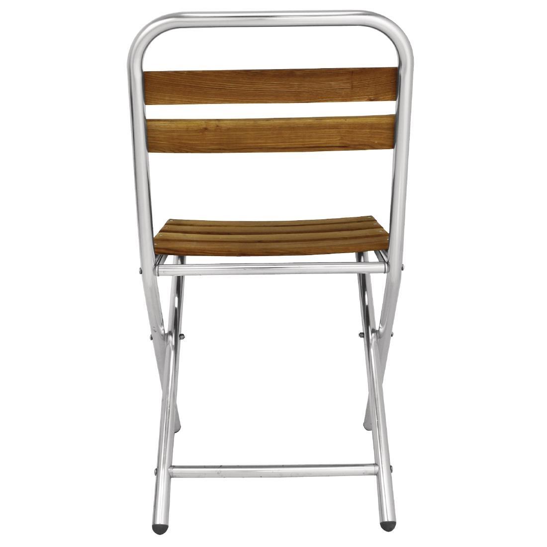 Bolero Ash and Aluminium Folding Chairs (Pack of 4) - GL980  - 2