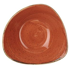 Churchill Stonecast Triangle Bowl Spiced Orange 200mm (Pack of 12) - DK543  - 1