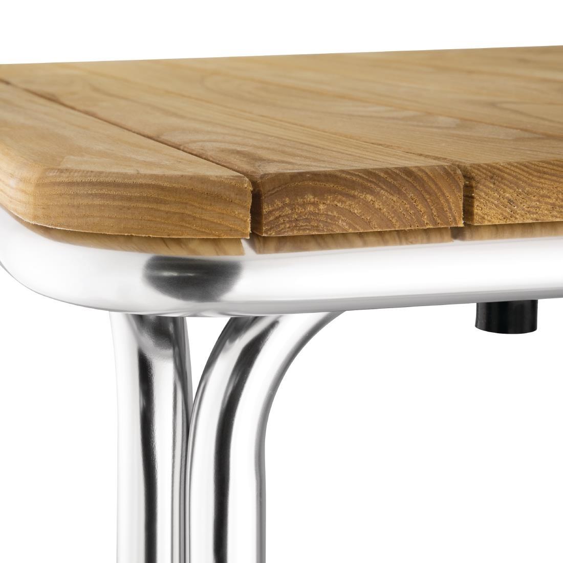 Bolero Square Ash and Aluminium Table 700mm - GL982  - 3