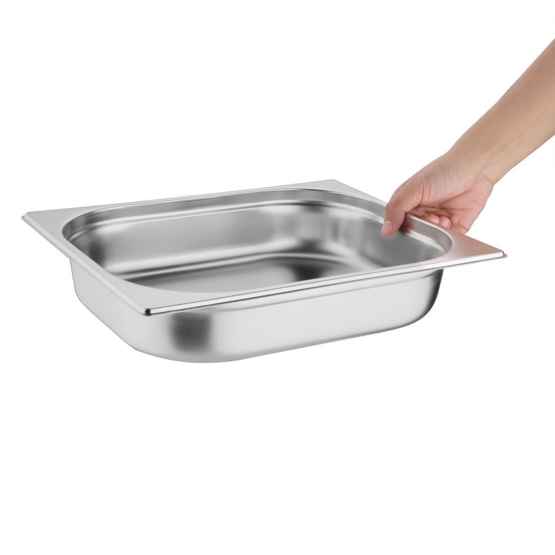 Vogue Stainless Steel 1/2 Gastronorm Pan 65mm - K927  - 5