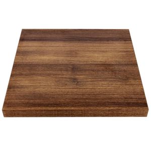 Bolero Pre-drilled Square Table Top Rustic Oak 700mm - GR330  - 1