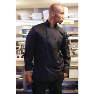 Chef Works Calgary Cool Vent Unisex Chefs Jacket Black S - B648-S  - 1