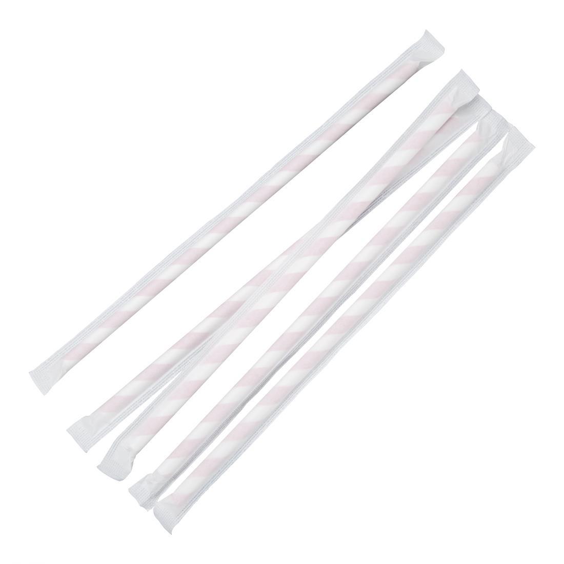 Fiesta Compostable Individually Wrapped Paper Straws Red Stripes (Pack of 250) - FP442  - 5