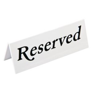 Plastic Reserve Signs (Pack of 10) - L988  - 1