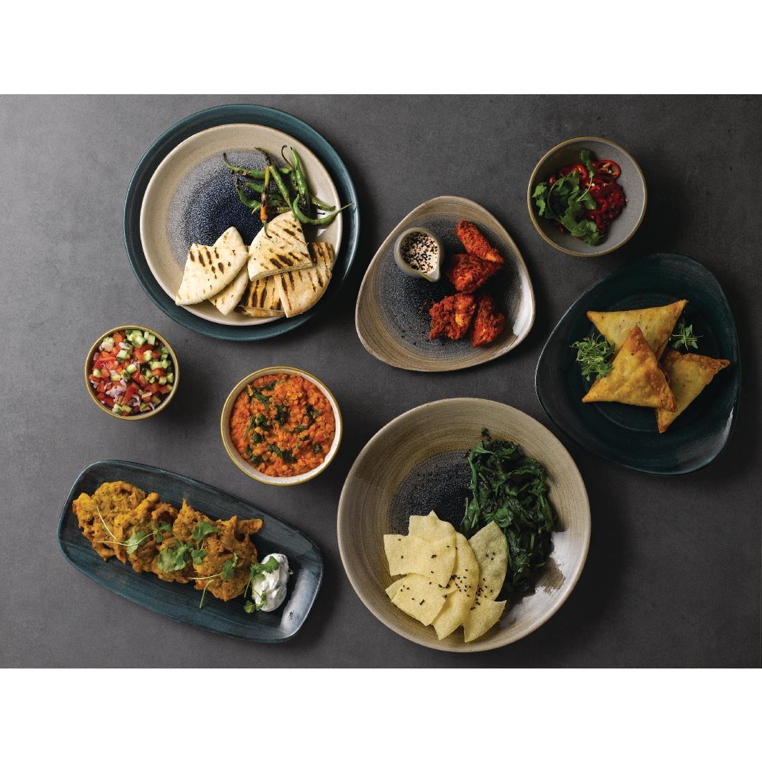 Churchill Stonecast Patina Oblong Chef Plates Rustic Teal 355 x 189mm (Pack of 6) - FA599  - 2
