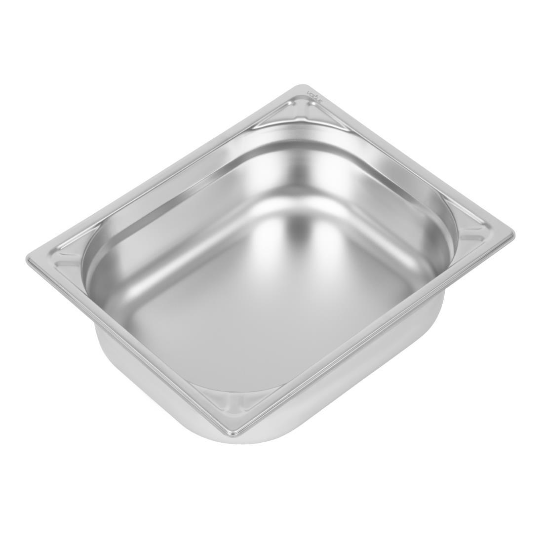 Vogue Heavy Duty Stainless Steel 1/2 Gastronorm Pan 100mm - DW439  - 1