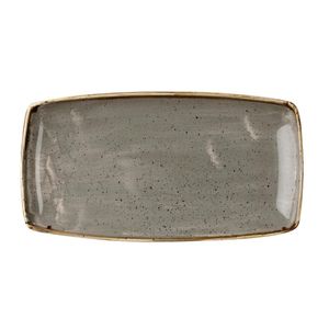 Churchill Stonecast Rectangular Plate Peppercorn Grey 350 x 185mm (Pack of 6) - DK561  - 1
