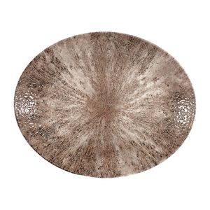 Churchill Stone Zircon Brown Orbit Oval Coupe Plates 270mm (Pack of 12) - DY917  - 1