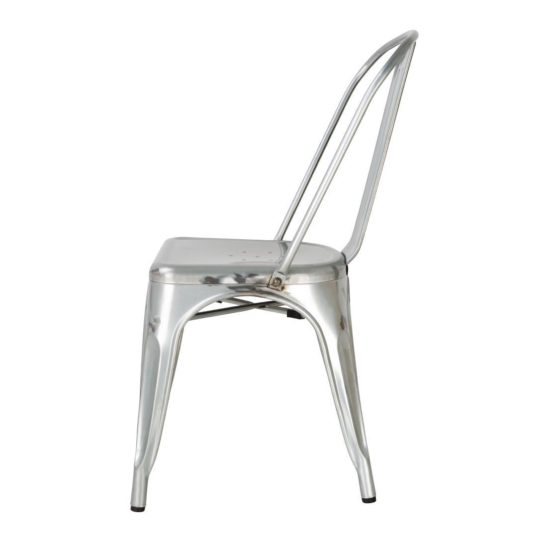 Bolero Bistro Galvanised Steel Side Chairs (Pack of 4) - GL338  - 2