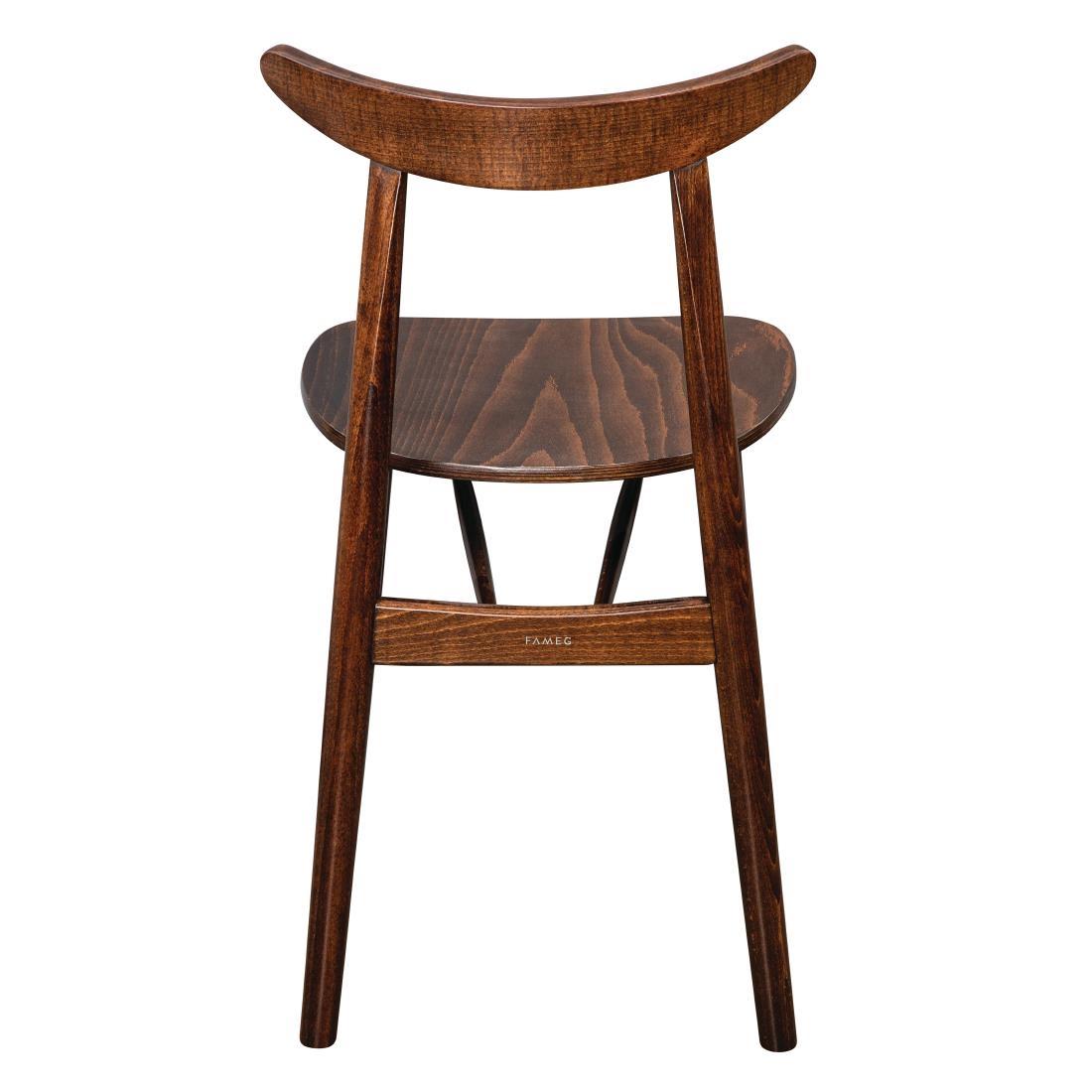 Fameg Walnut Cowhorn Side Chair (Pack of 2) - CW008  - 3