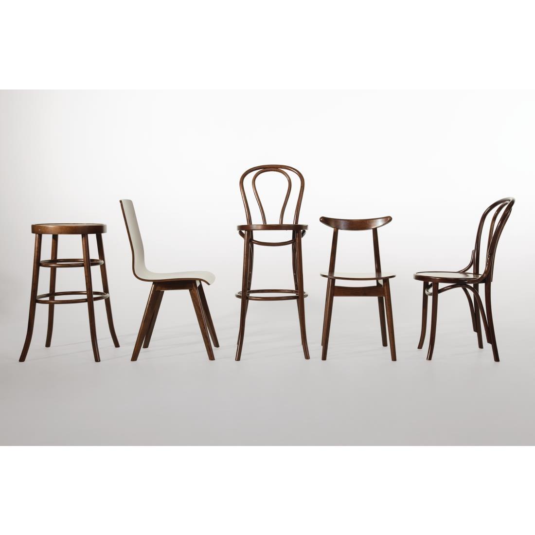 Fameg Wooden Flow Bentwood Walnut Side Chairs (Pack of 2) - CW009  - 5