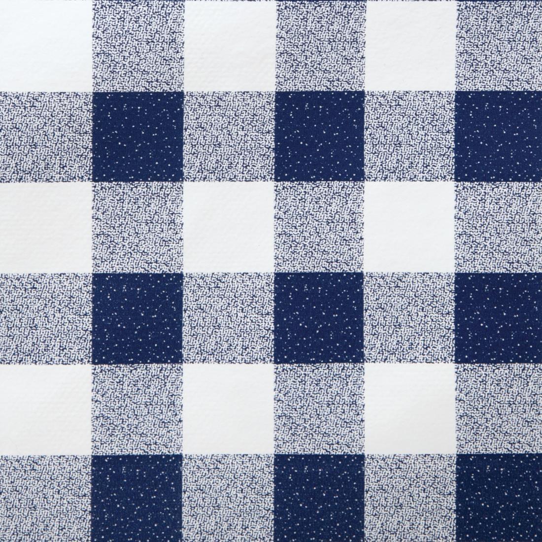 PVC Chequered Tablecloth Blue 54 x 90in - E791  - 2