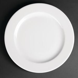 Royal Porcelain Classic White Wide Rim Plates 260mm (Pack of 12) - CG009  - 1