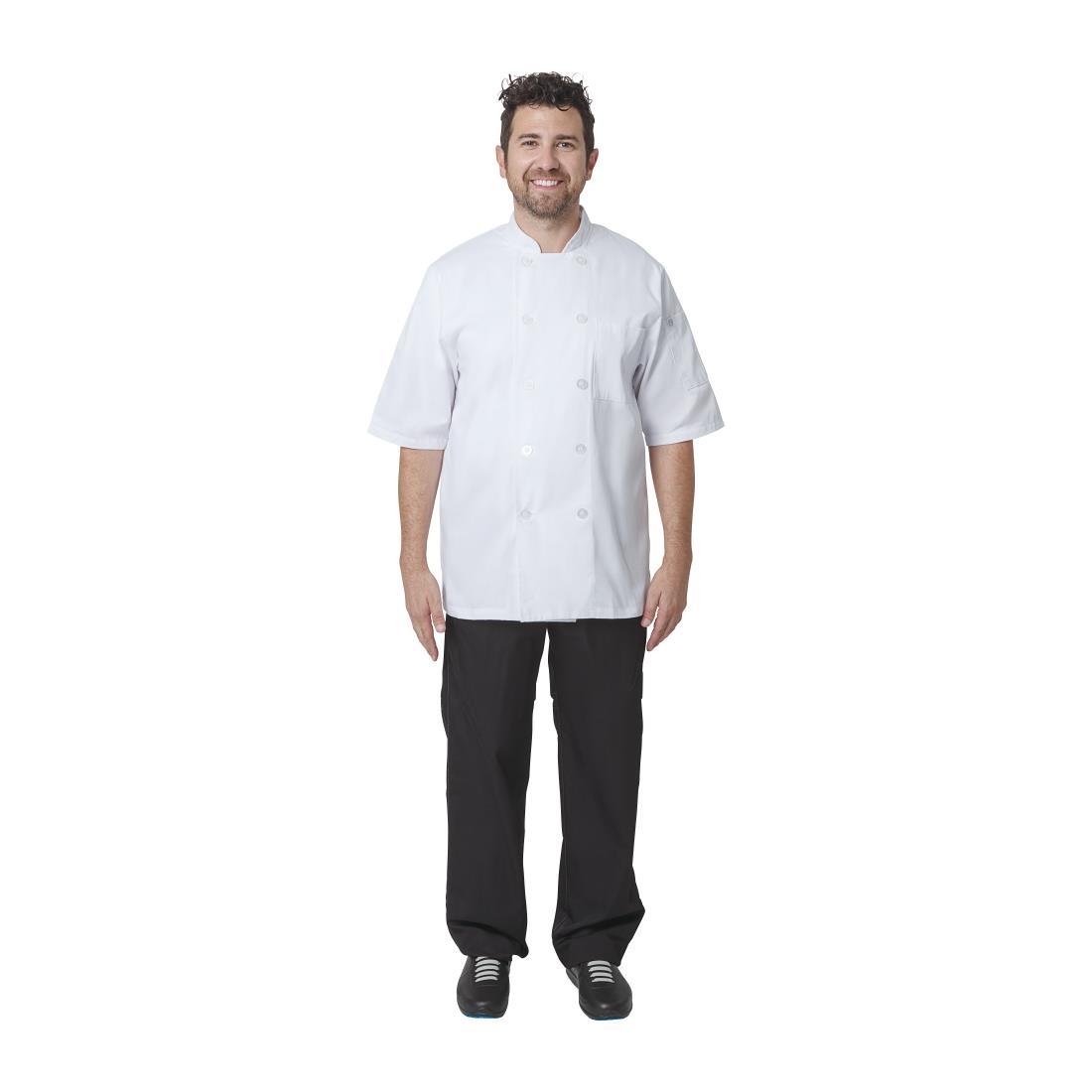 Chefs Works Unisex Volnay Chefs Jacket Short Sleeve White XS - A372-XS  - 2