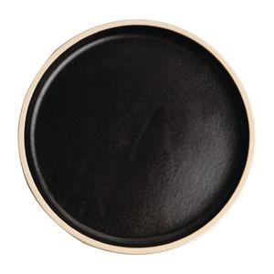 Olympia Canvas Flat Round Plate Delhi Black 180mm (Pack of 6) - FA314  - 1