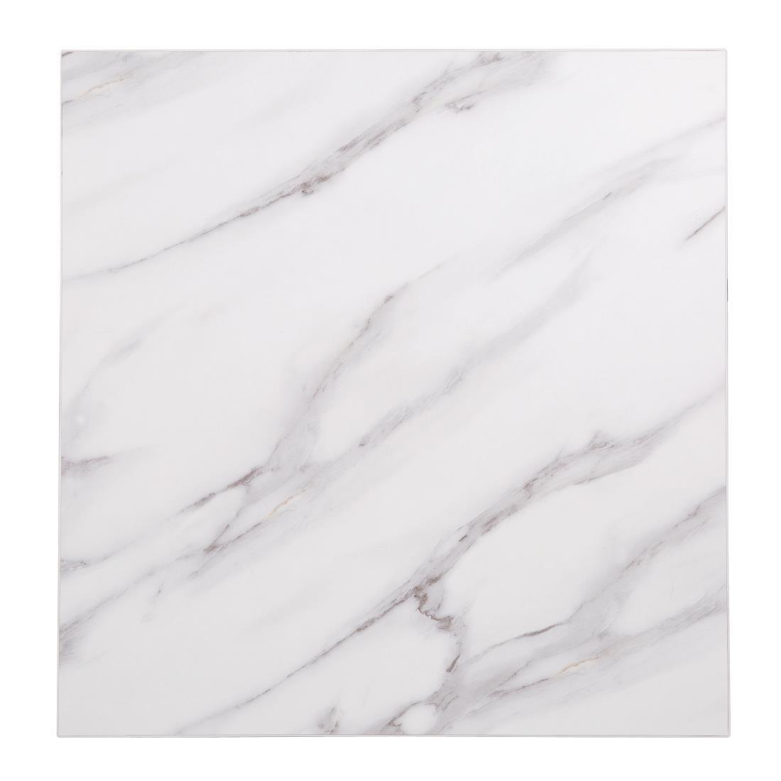 Bolero Pre-Drilled Square Table Top Marble Effect 600mm - DT444  - 2