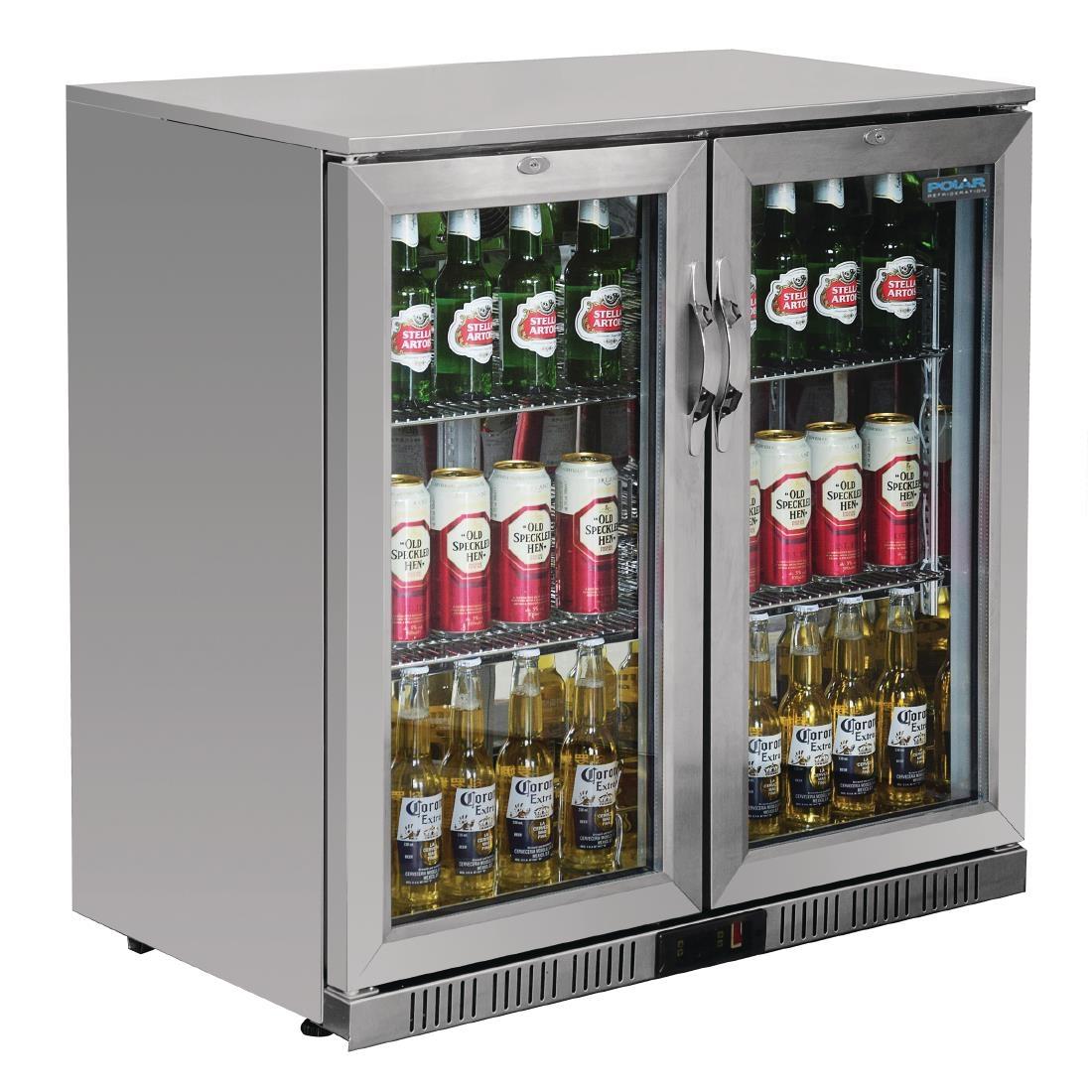 Polar G-Series Back Bar Cooler with Hinged Doors Stainless Steel 208Ltr - GL008  - 1