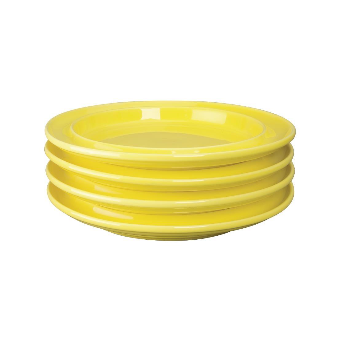 Olympia Kristallon Heritage Raised Rim Plates Yellow 252mm (Pack of 4) - DW707  - 6
